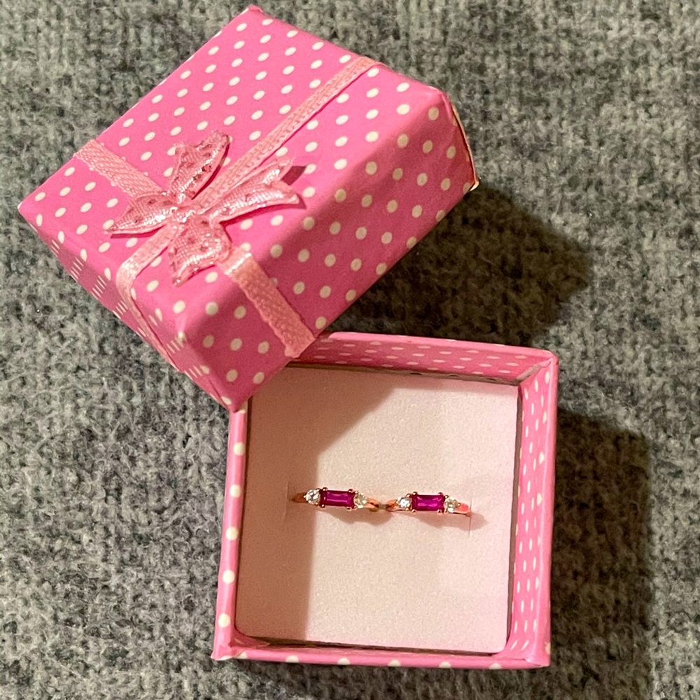 Ruby pink cz small hoop earrings - Huggie hoop earrings NWOT